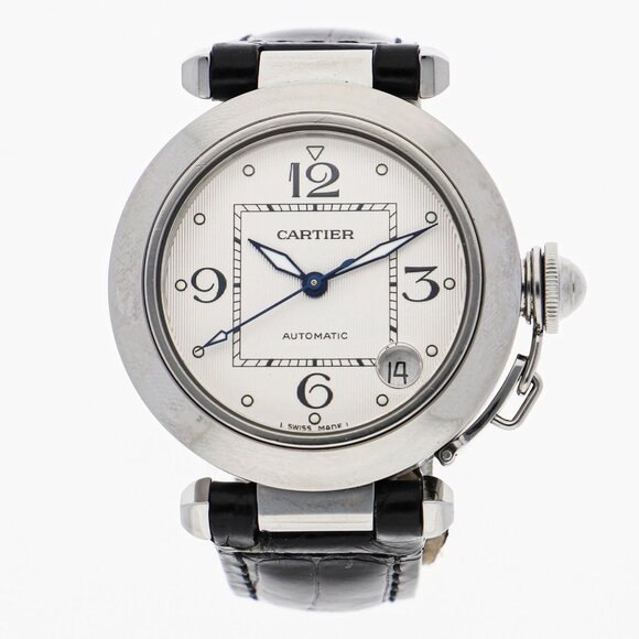 CARTIER W3106199 Pasha C Silver SS/leather AT - Picture 1 of 7